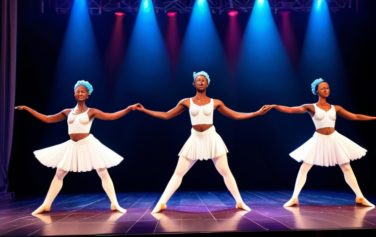 **
"A Rwandan dance group performing on a modern stage, blending traditional movements with contemporary ballet and jazz. LED lights and video mapping create a vibrant, unforgettable atmosphere."
**